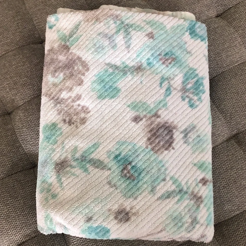 Blue floral textured towel
